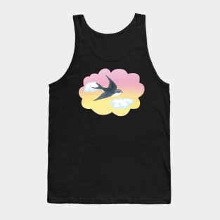 Swallow flies past the clouds Tank Top